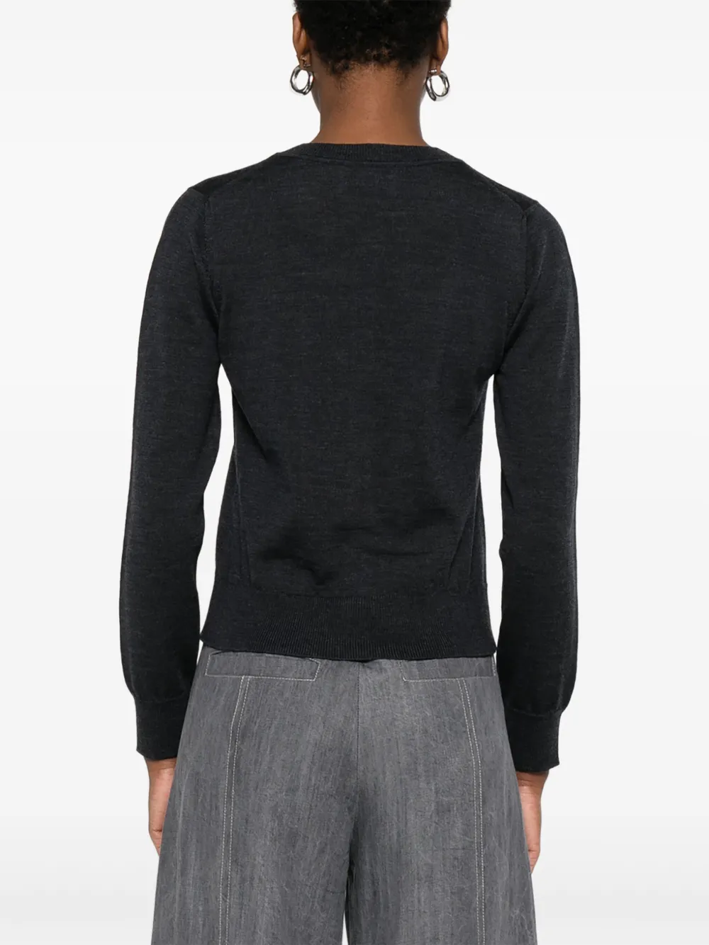 ALPHA STUDIO Vest met ronde hals en knopen Grijs