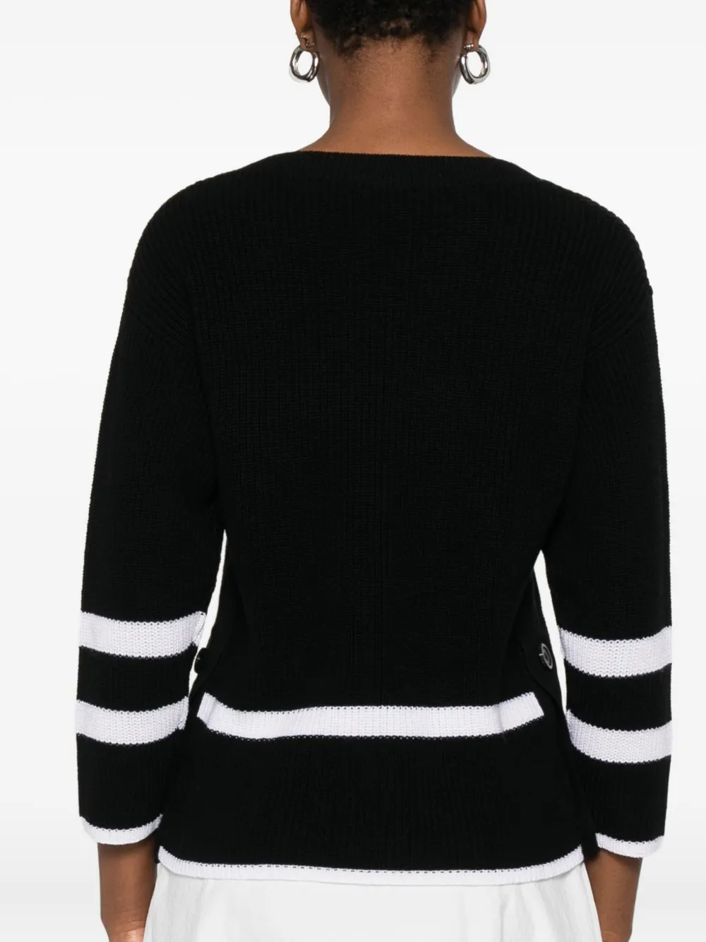 Alpha Studio Gestreifter Pullover In Black