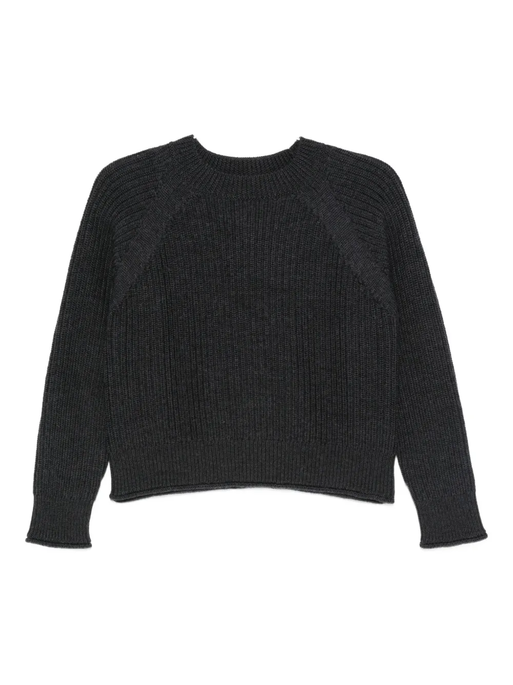 Alpha Studio Ribbed Sweater In Gray