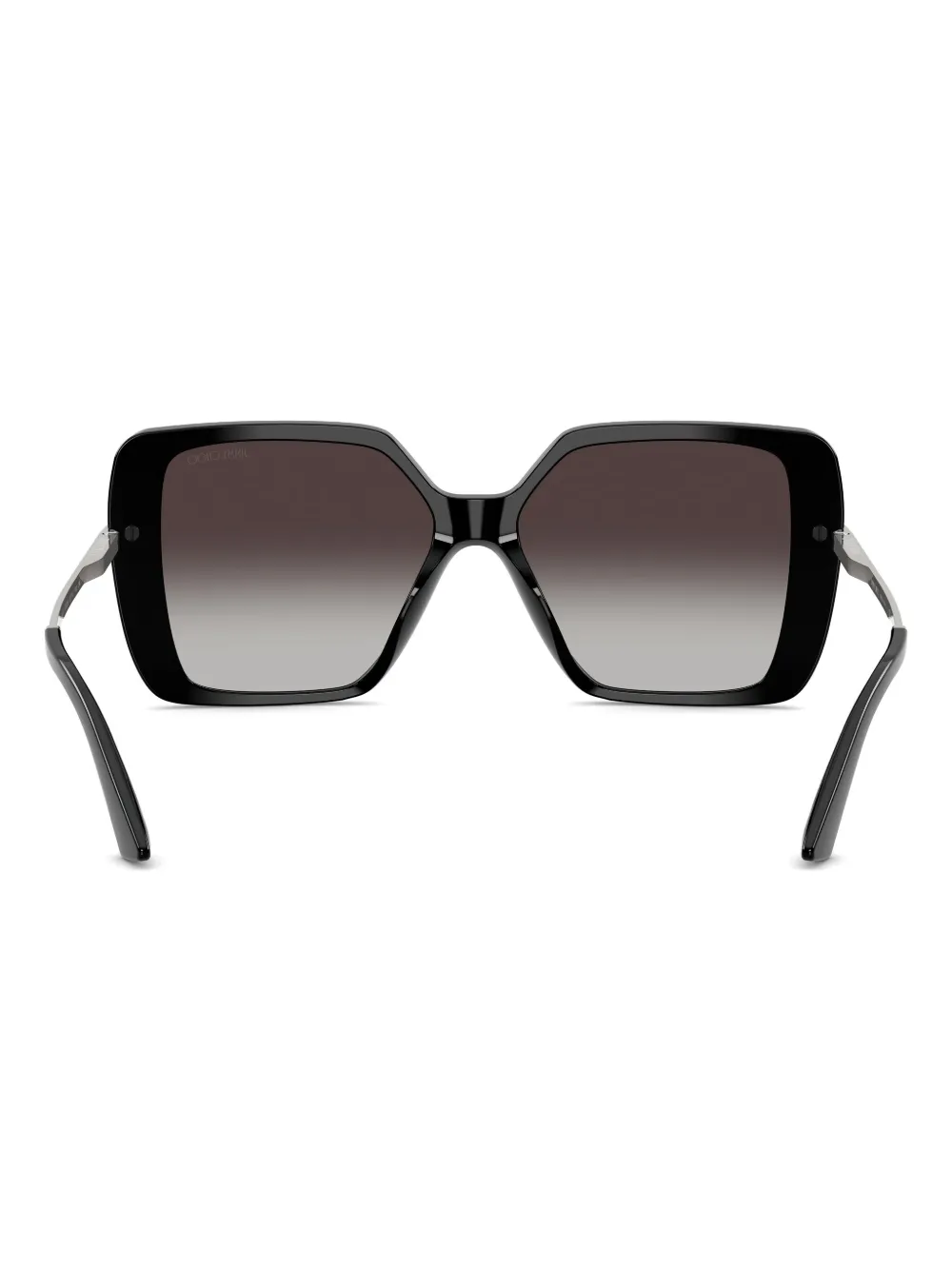 Jimmy Choo Embellished Geometric-frame Sunglasses In Black