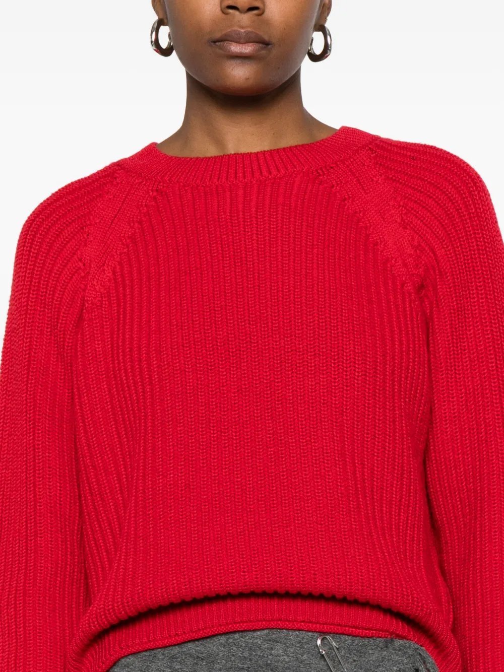 Alpha Studio Gerippter Merino-pullover In Multi