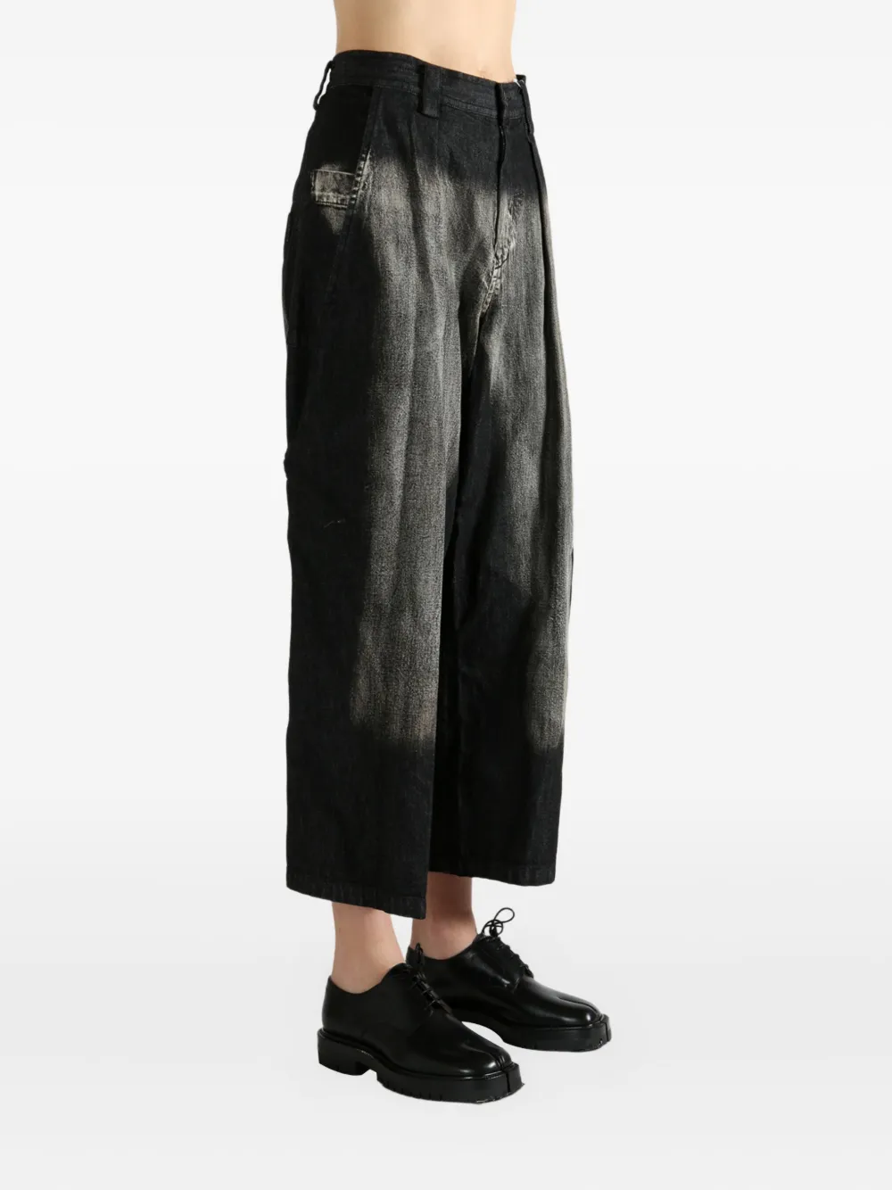 Y's Faded-effect Trousers In Gray