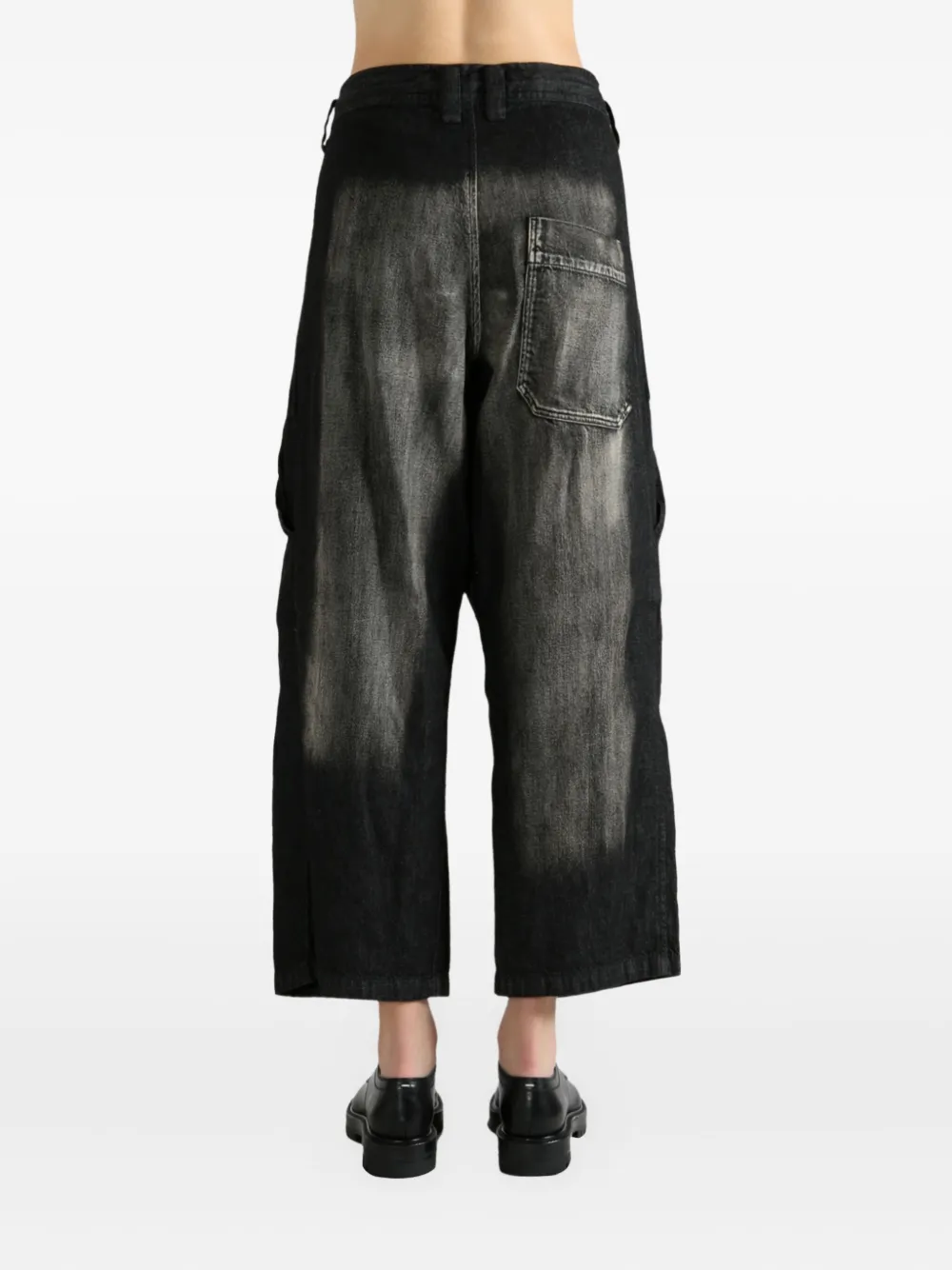 Y's Faded-effect Trousers In Gray