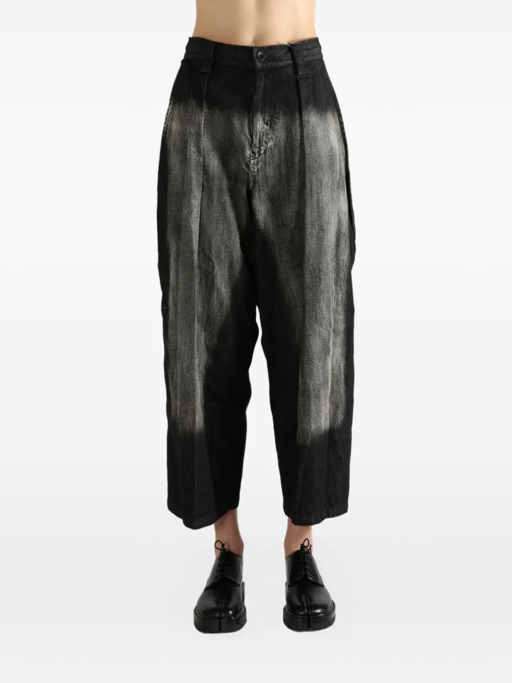 Y's faded-effect trousers - Zwart