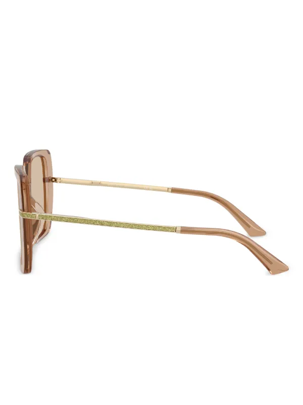 Jimmy Choo Eyewear Square Sunglasses | Brown | FARFETCH display picture 1