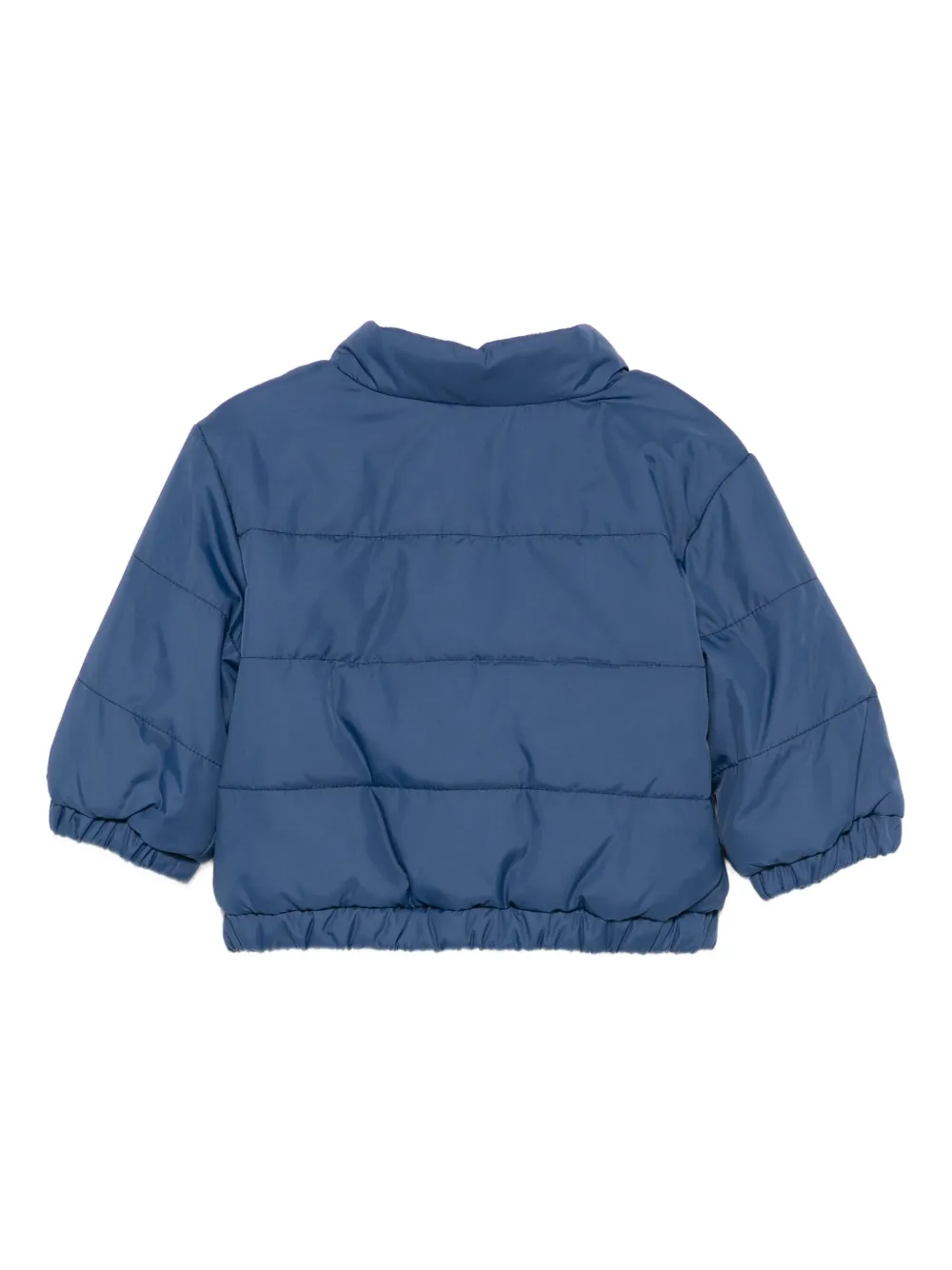 Fendi Kids Gevoerd jack met logoplakkaat Blauw