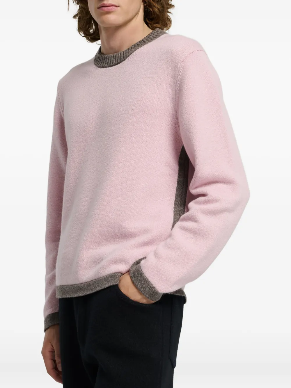 Barrie Kasjmier trui met ronde hals Roze