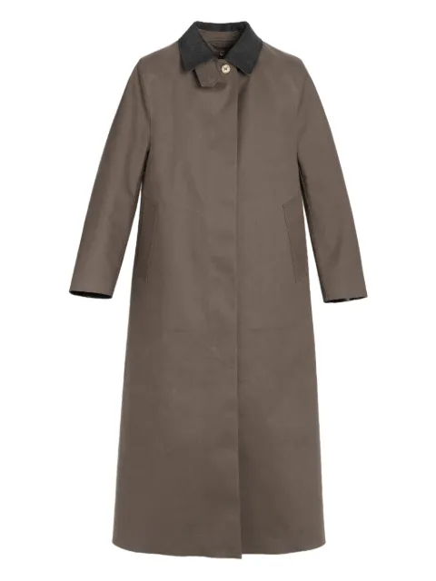 Barrie button-fastening contrast-collar raincoat