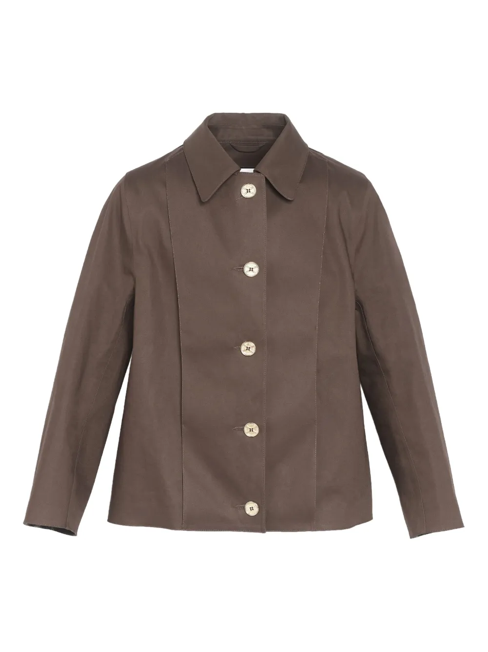 Barrie button-fastening collared raincoat | Brown | Image 1