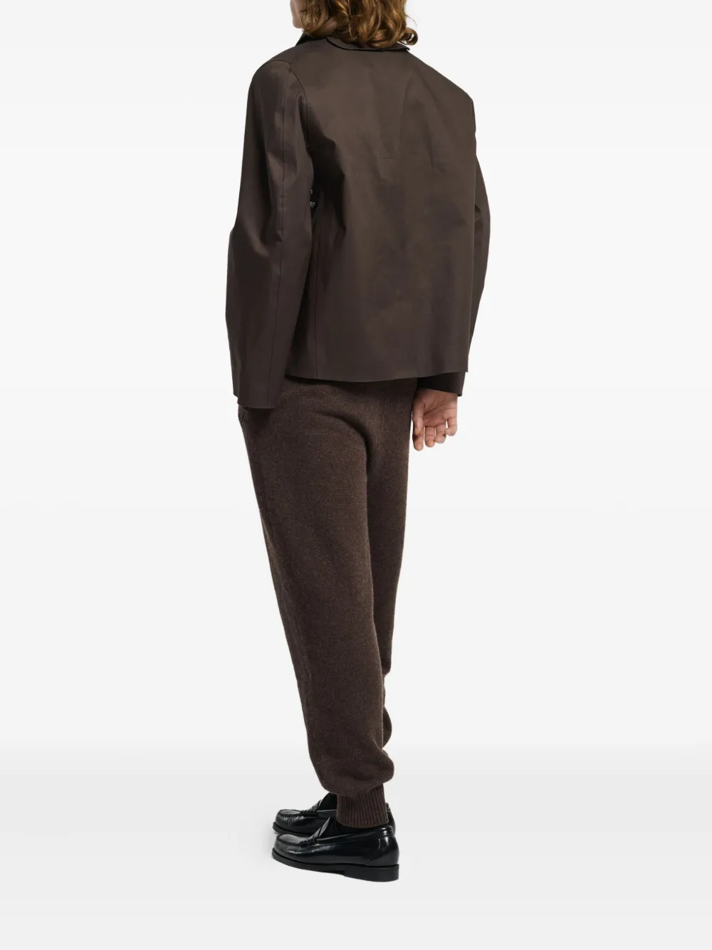 Barrie Button-fastening Collared Raincoat In Brown