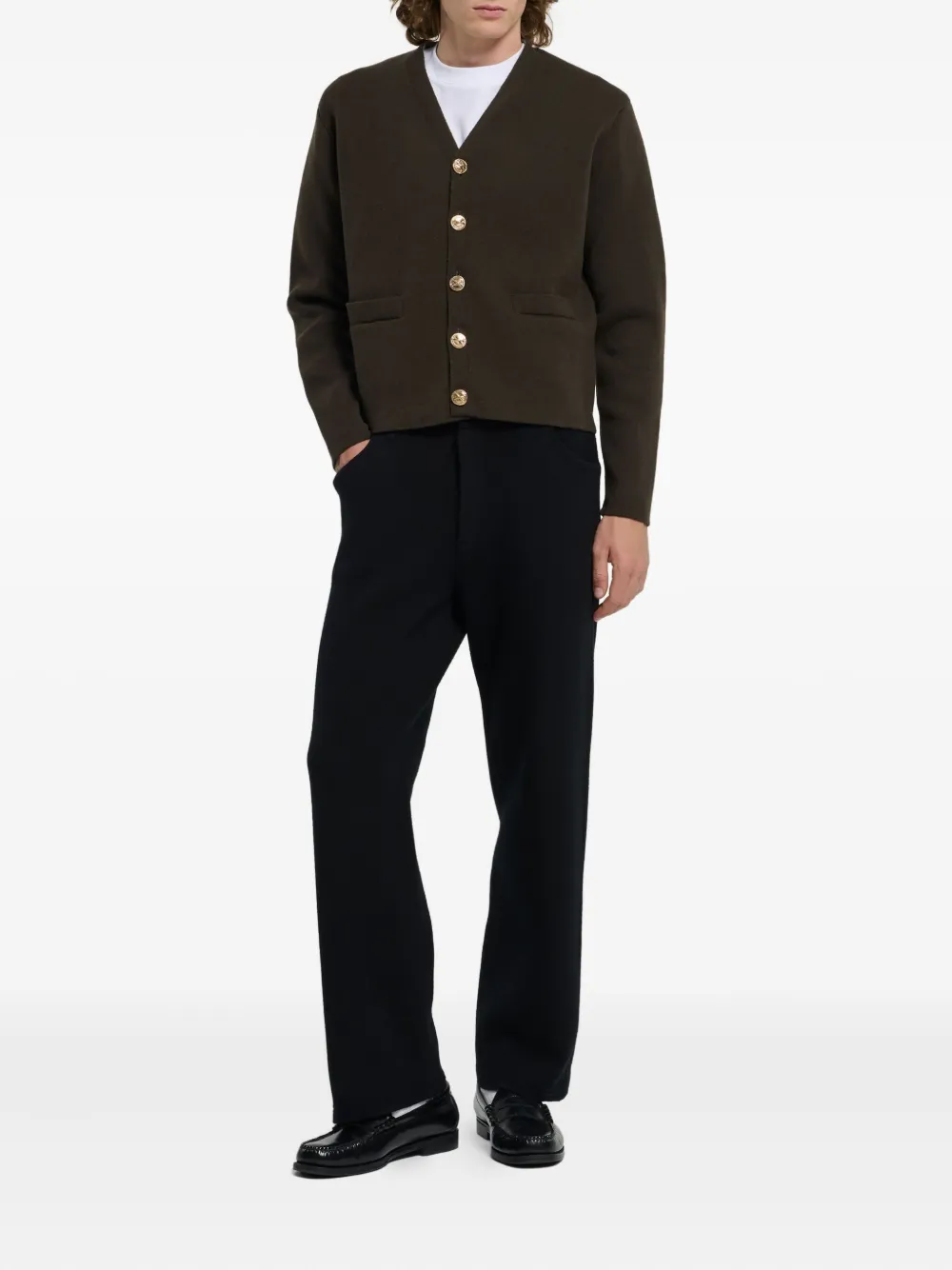 Barrie V-neck gold-button cardigan | Cardigans | Image 2