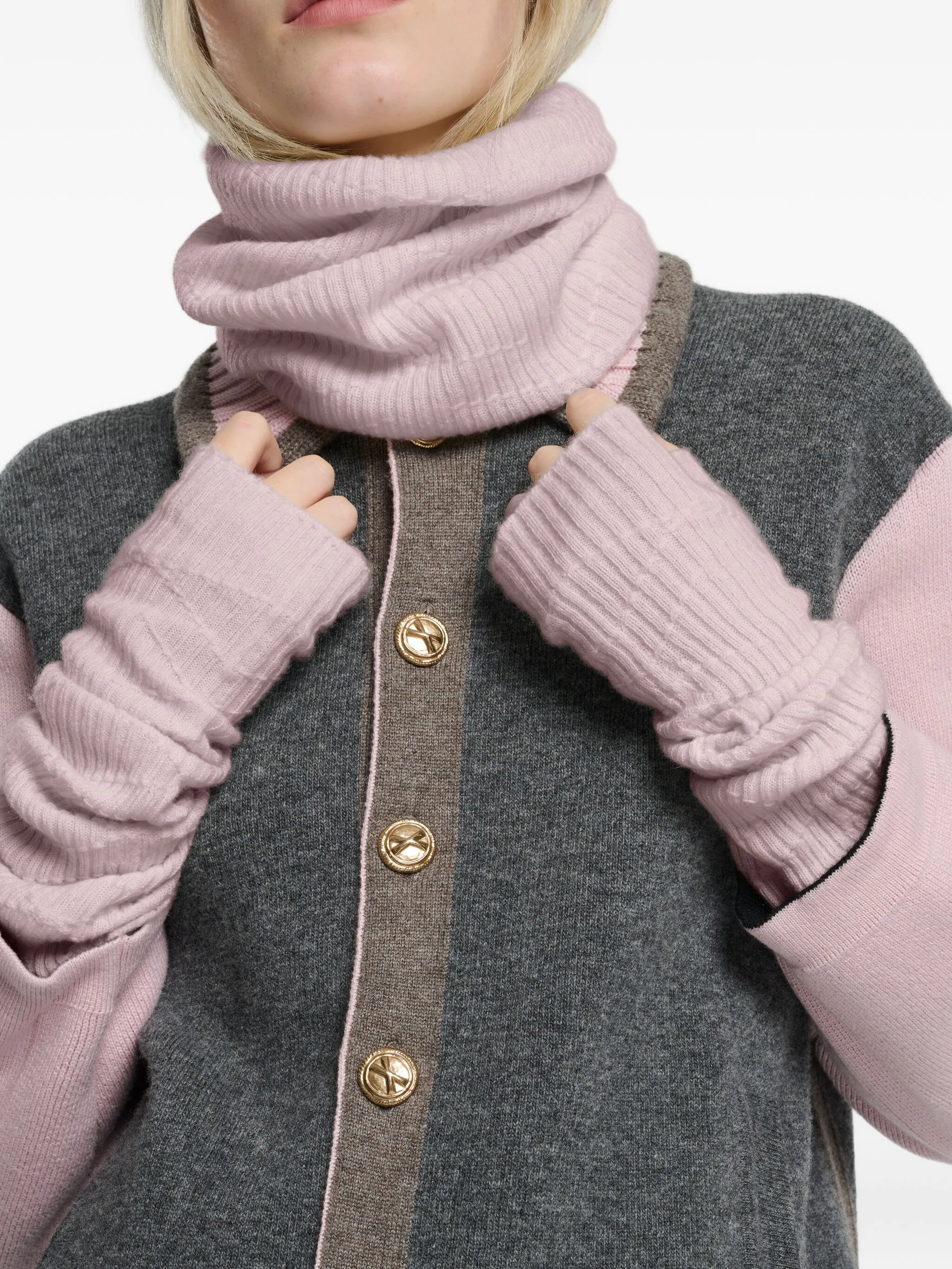 Barrie ribbed cashmere snood