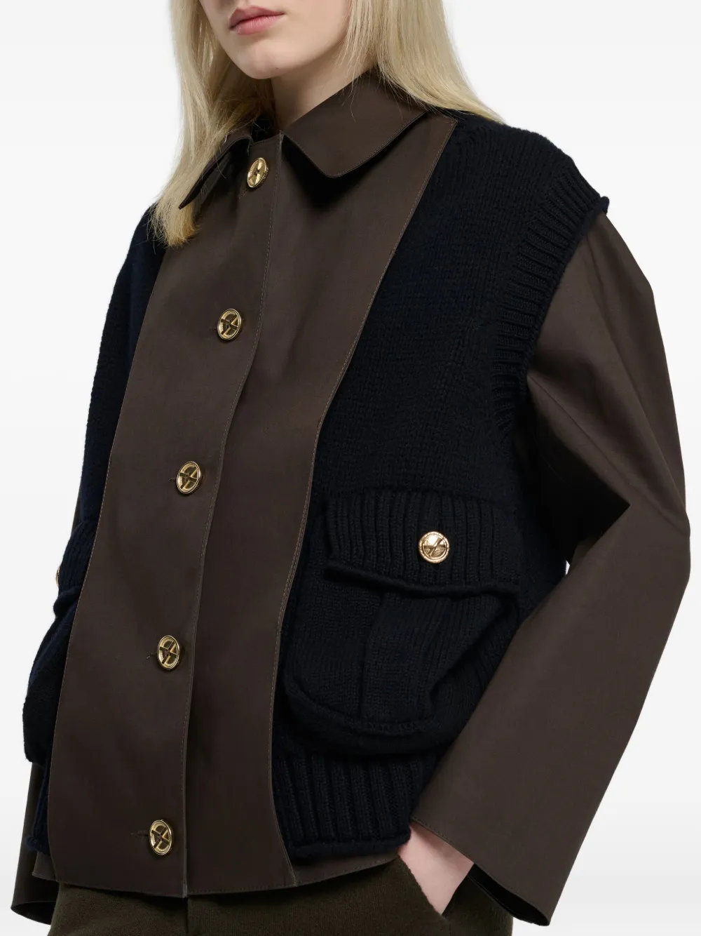 Barrie Layered Pocket Jacket In Brown