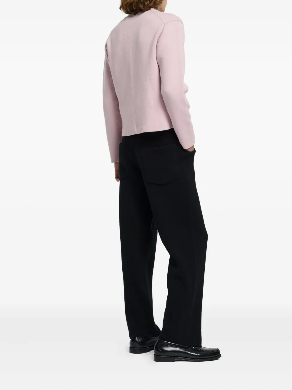 Barrie Vest met V-hals en knoop Roze