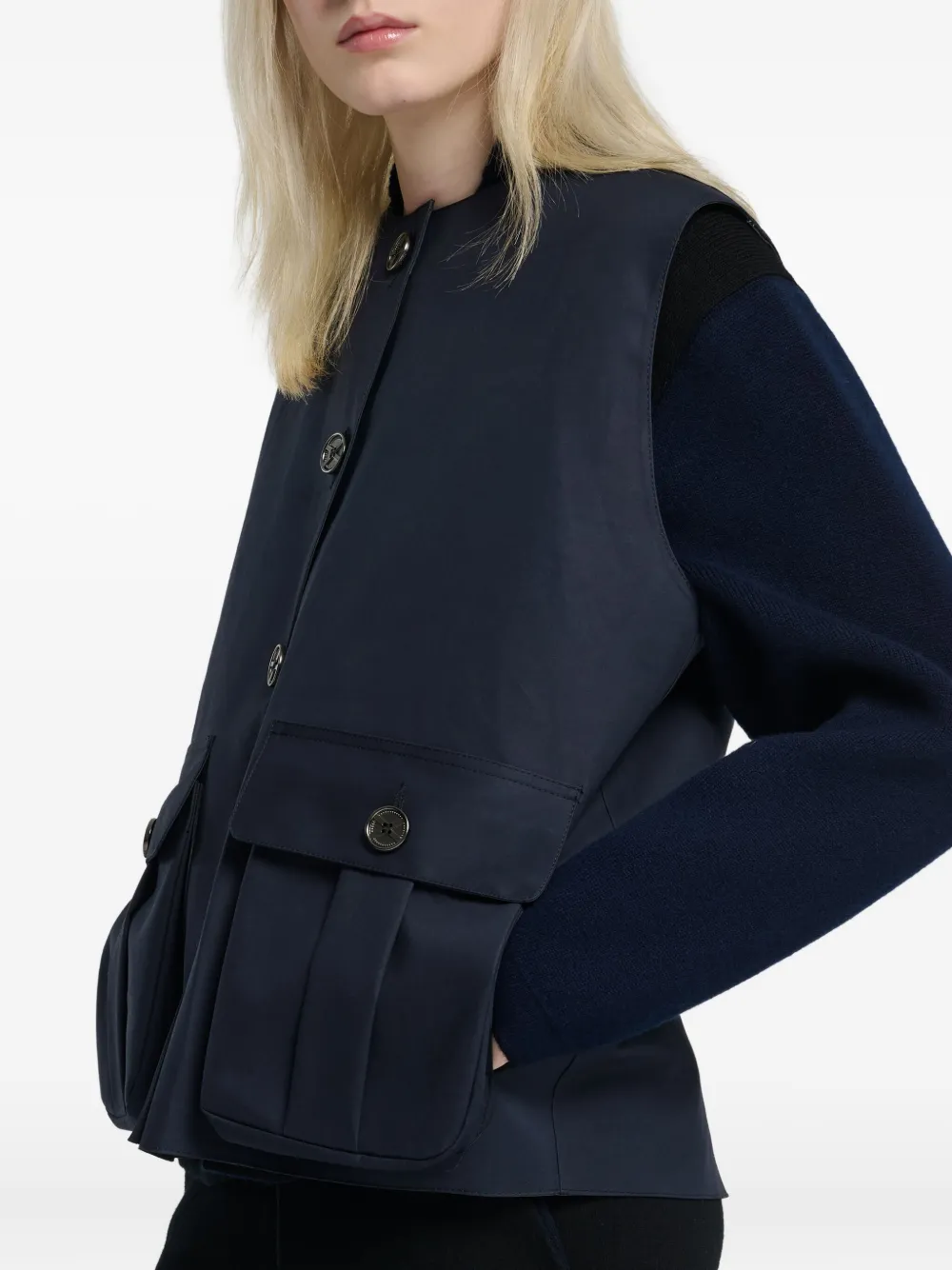 Barrie Regenjack met zak met knoopsluiting Blauw