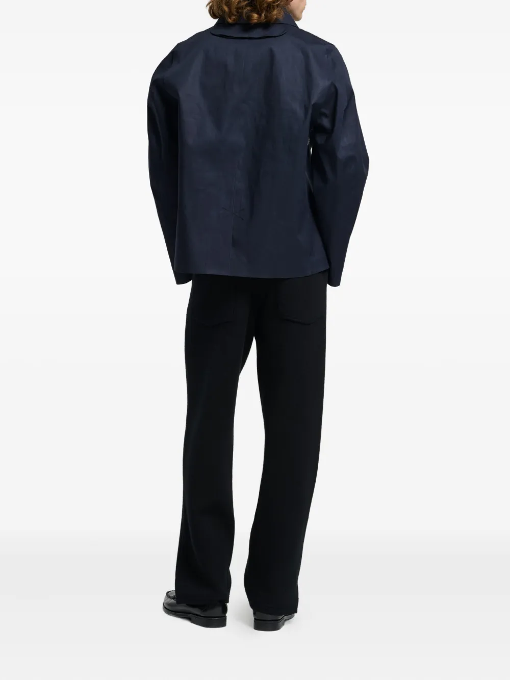 Barrie Katoenen regenjas met knoopsluiting Blauw