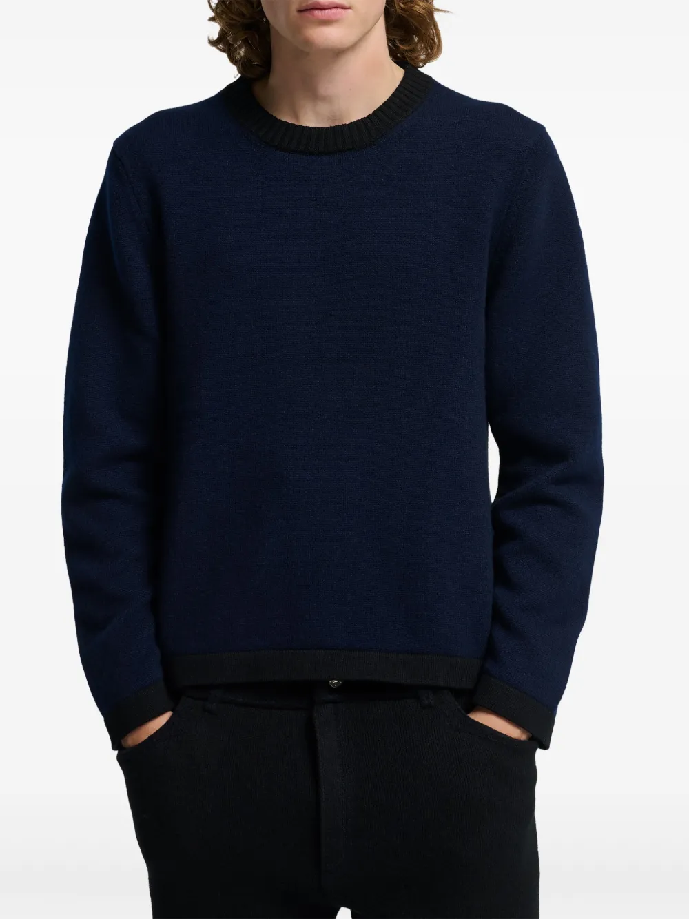 Barrie Round-neck Cashmere Sweater In Blue