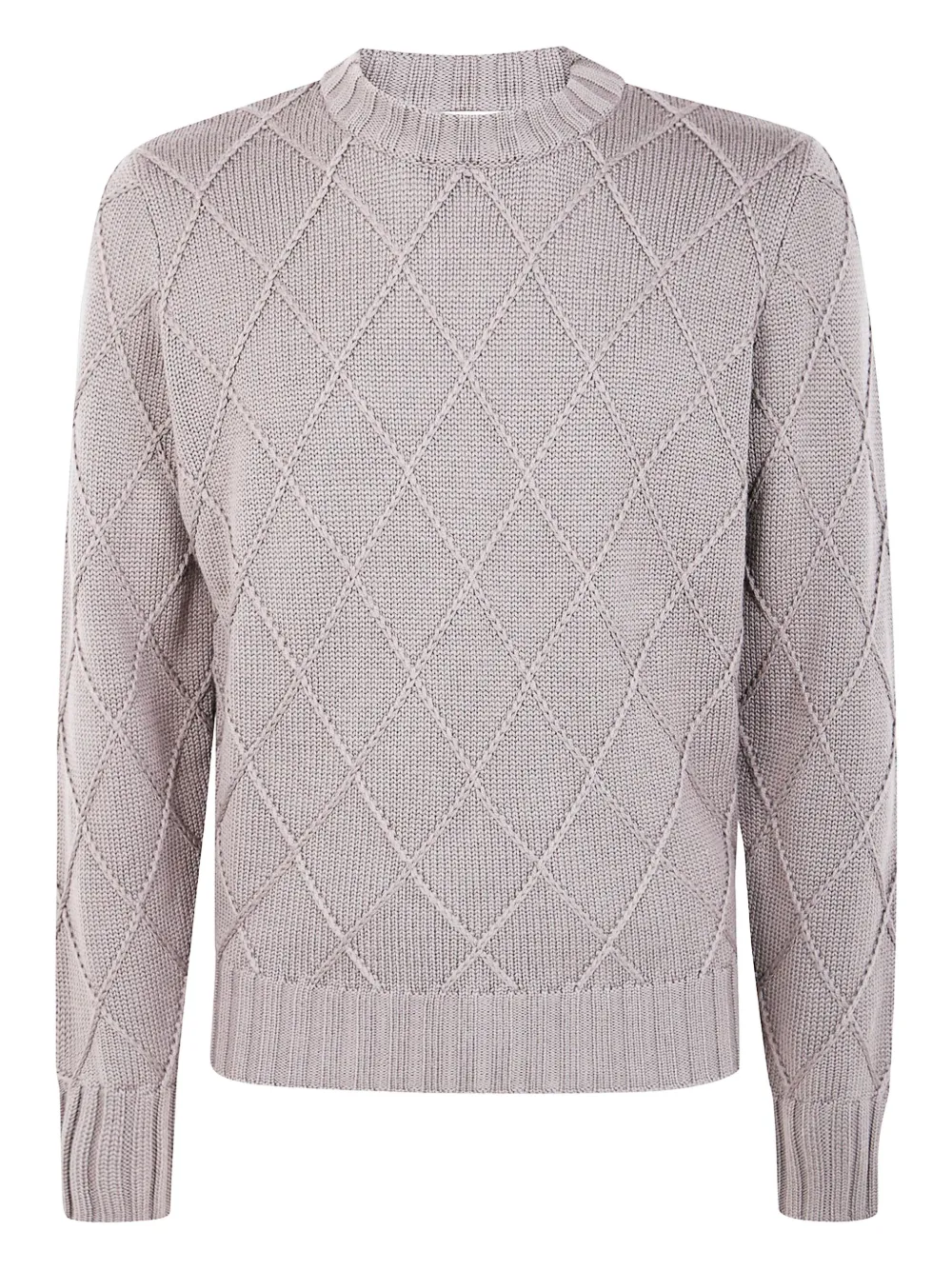 Filippo De Laurentiis Diamond-pattern Merino-wool Sweater In White