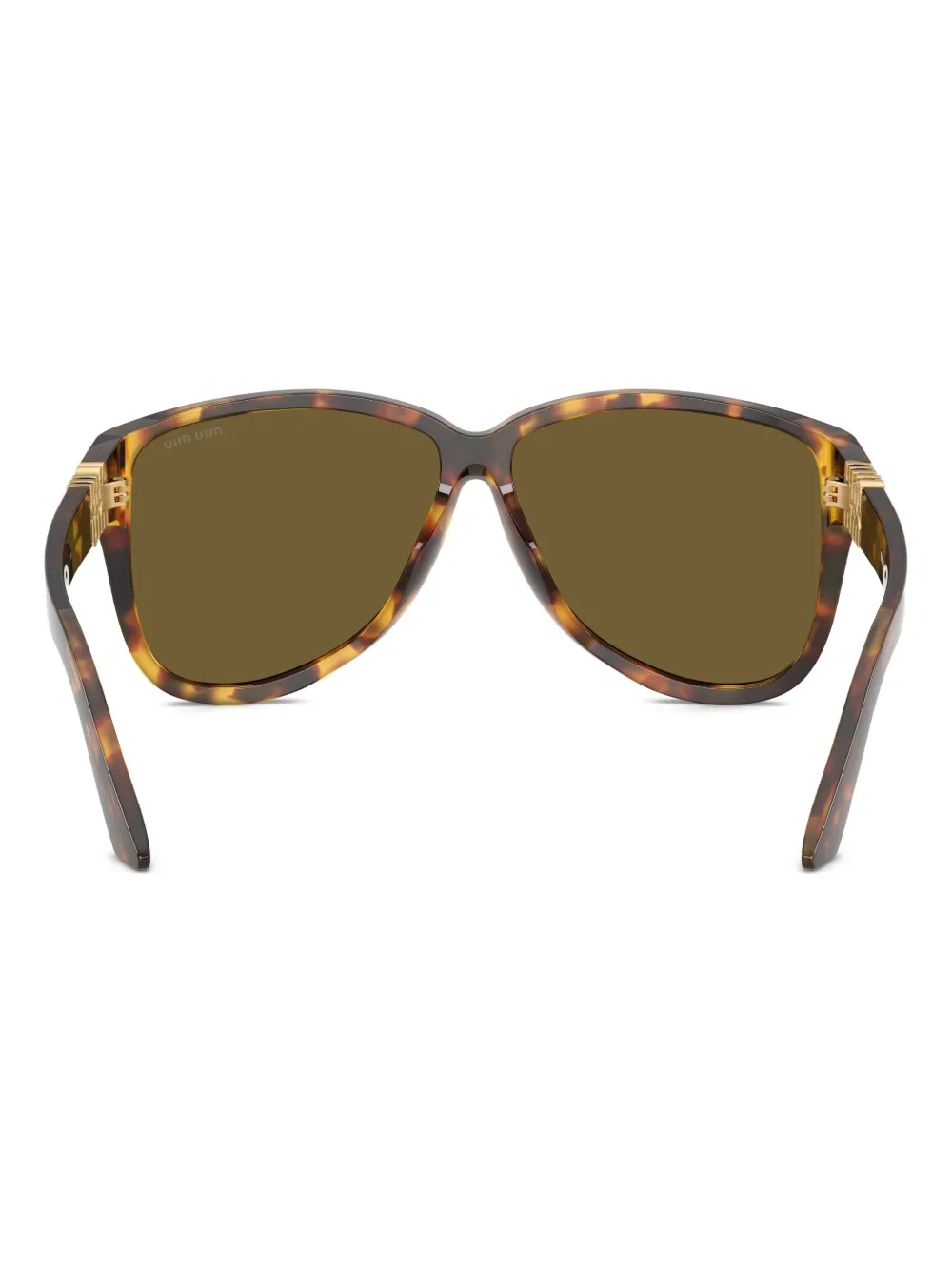 Miu Miu Tortoiseshell Logo-plaque Sunglasses In Brown