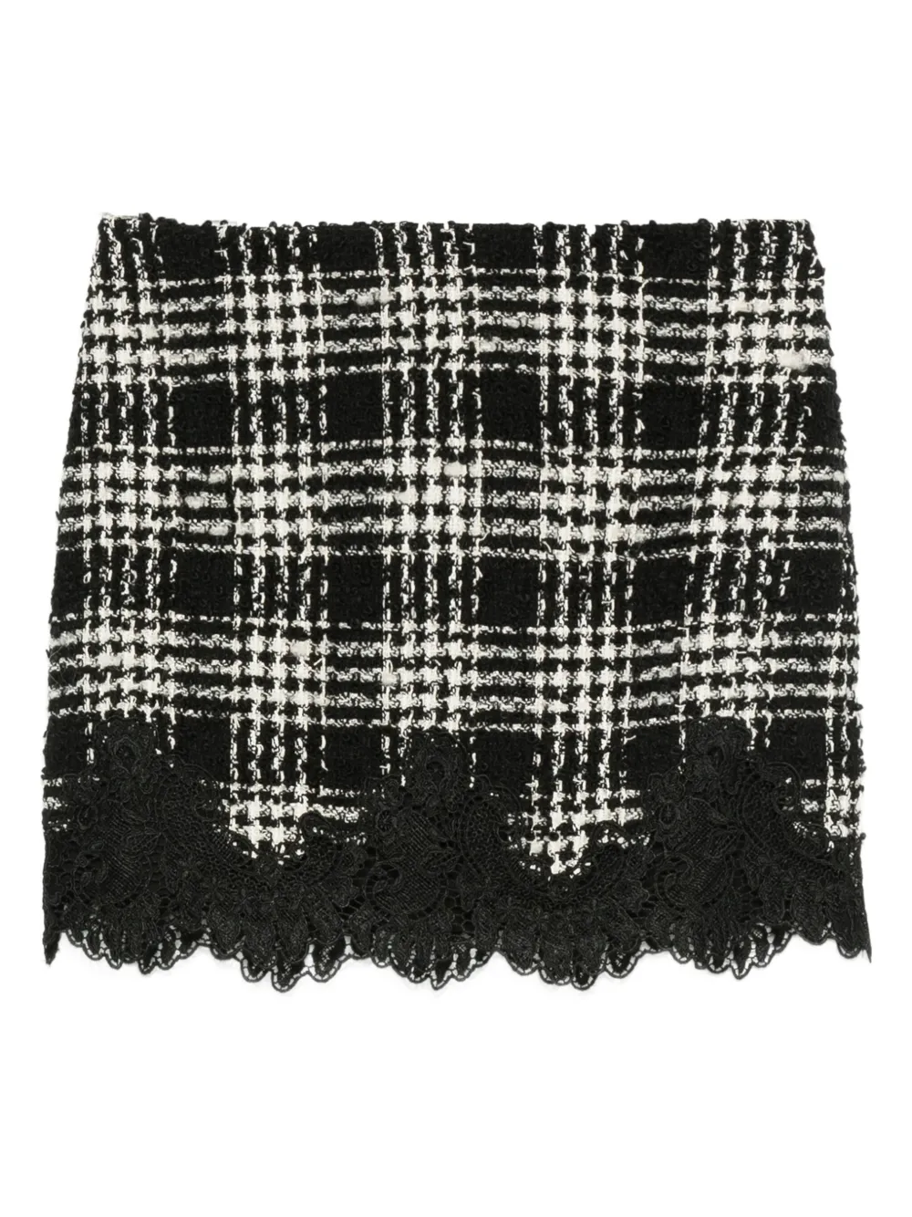 TWINSET check-print lace-lace mini skirt | Black | Image 1