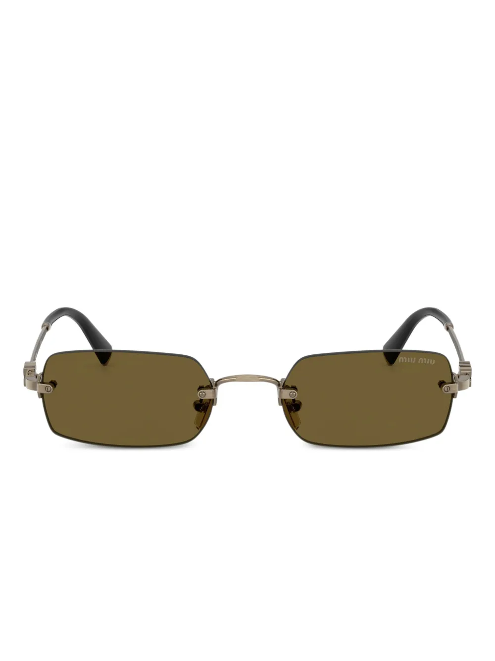 Miu Miu Eyewear rectangle-frame sunglasses | Gold | Image 1