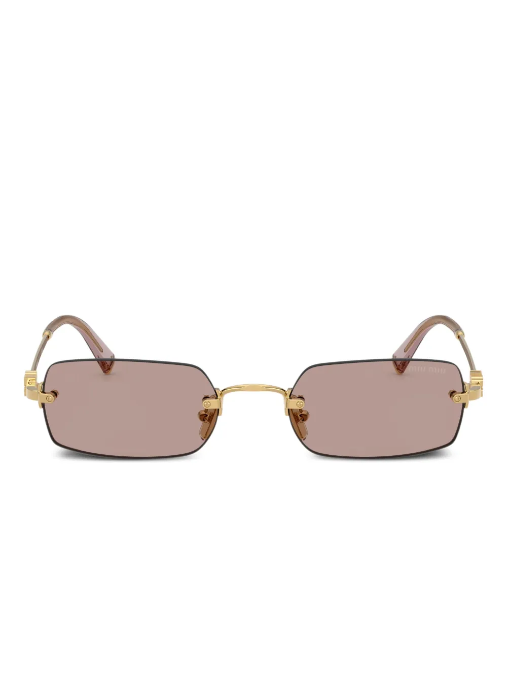 Miu Miu Eyewear lentes de sol con armazón rectangular | dorado | Image 1