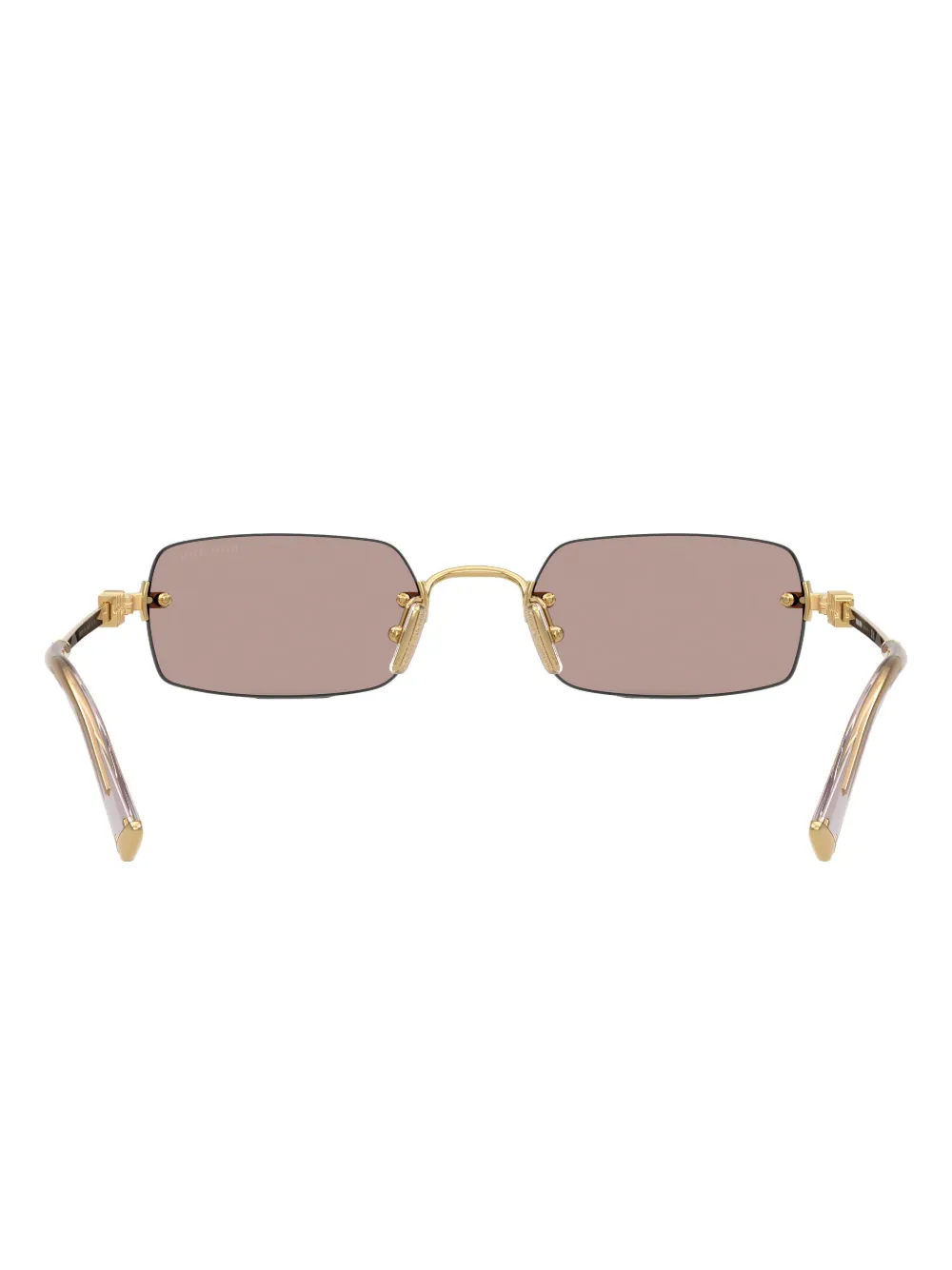 Miu Eyewear Zonnebril met rechthoekig montuur Goud