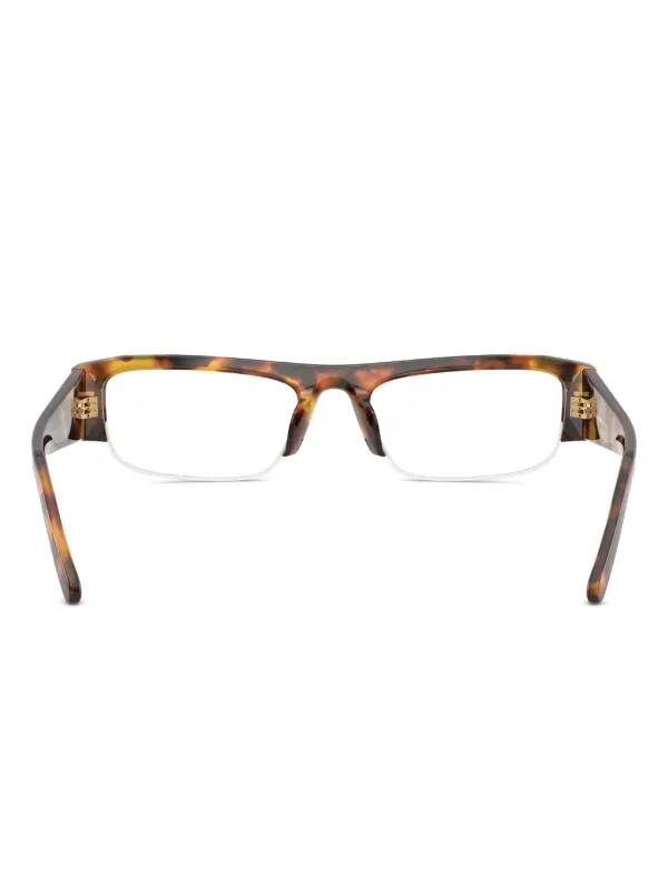 Miu Miu Eyewear ジオメトリック眼鏡フレーム | ブラウン | FARFETCH JP