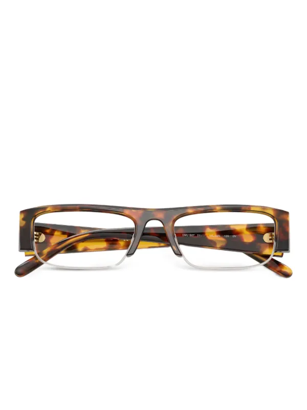 Miu Miu Eyewear ジオメトリック眼鏡フレーム | ブラウン | FARFETCH JP