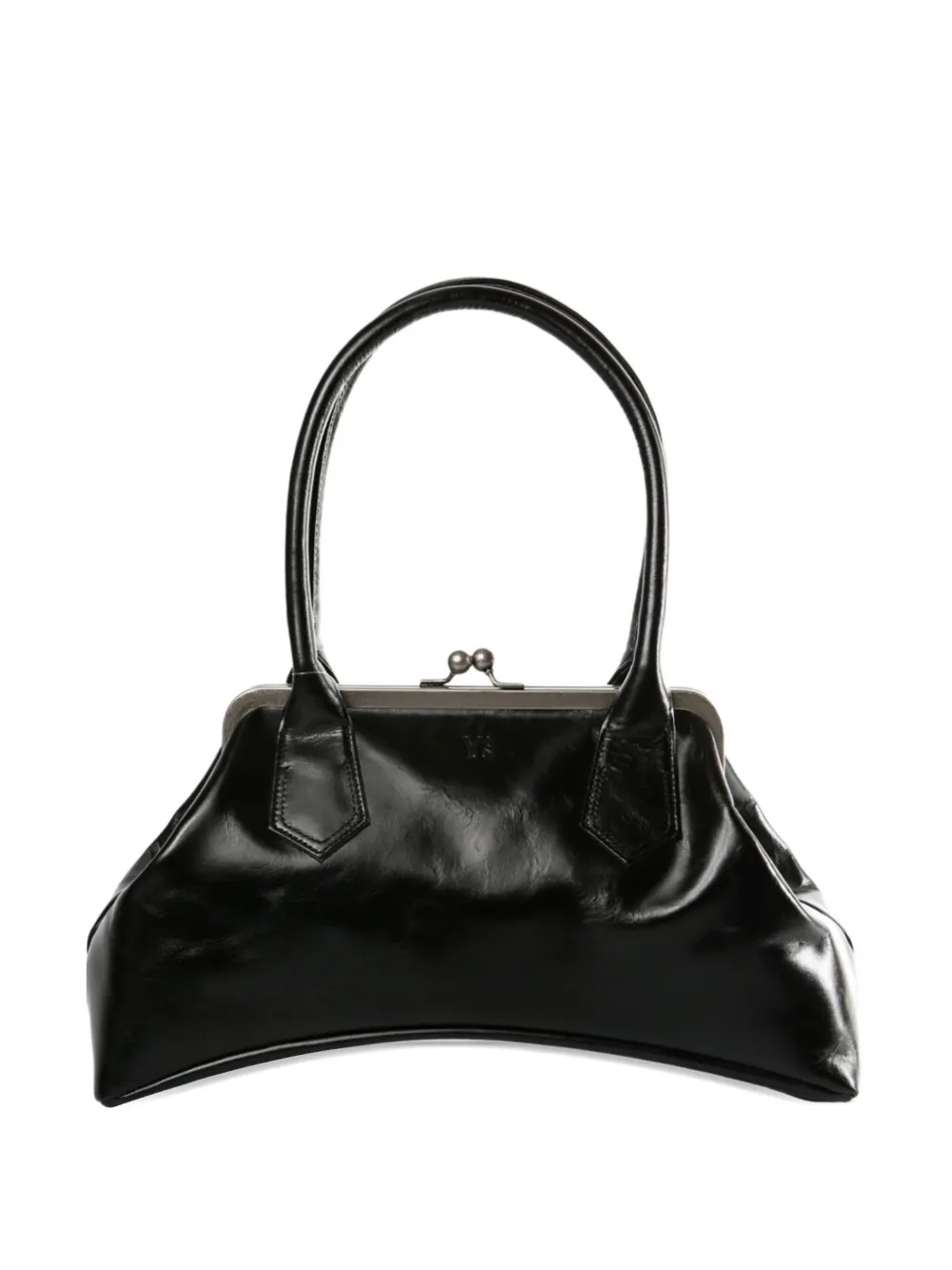 Y's Frame-clasp Curvy Tote Bag In Black