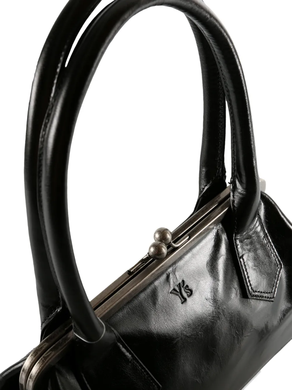 Y's Frame-clasp Curvy Tote Bag In Black