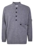 AION button-placket patch-pocket sweater - Grey