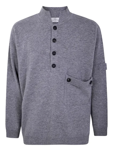 AION button-placket patch-pocket sweater 