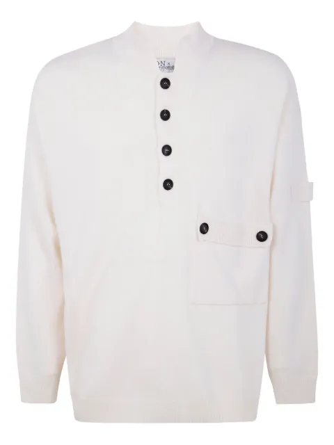 AION button-placket patch-pocket sweater 