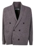 AION ribbed double-breasted cardigan - Grey