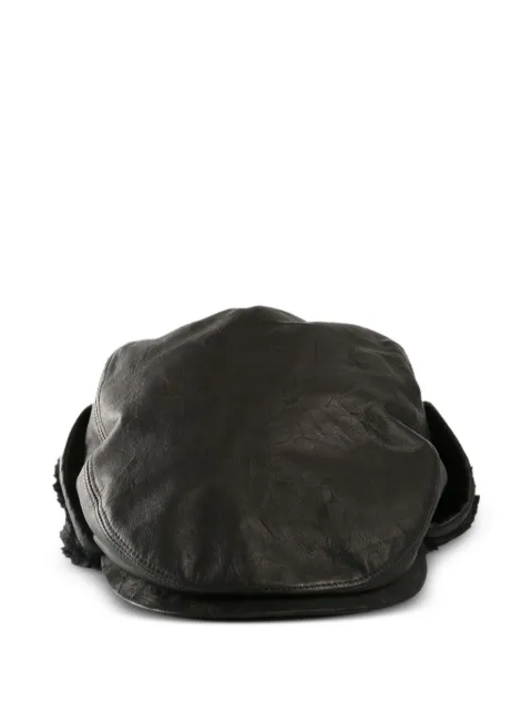 Y's leather ear-flap hat