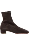 BY FAR suede zip ankle boots - Brown