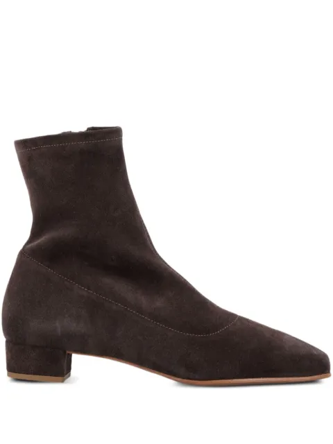 BY FAR suede zip ankle boots