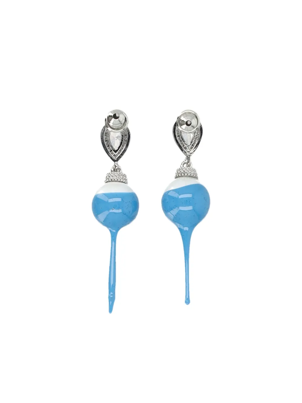 Ottolinger crystal-embellished drop earrings - Zilver