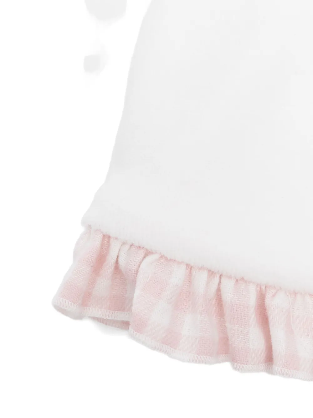La Stupenderia gingham-trimmed ruffled hat Wit