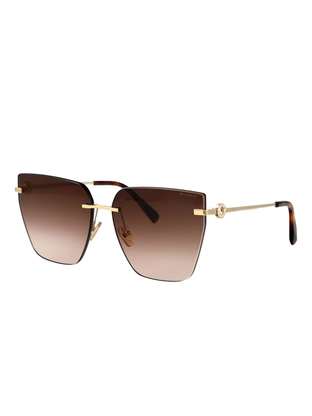 Bvlgari metal geometric sunglasses - Bruin