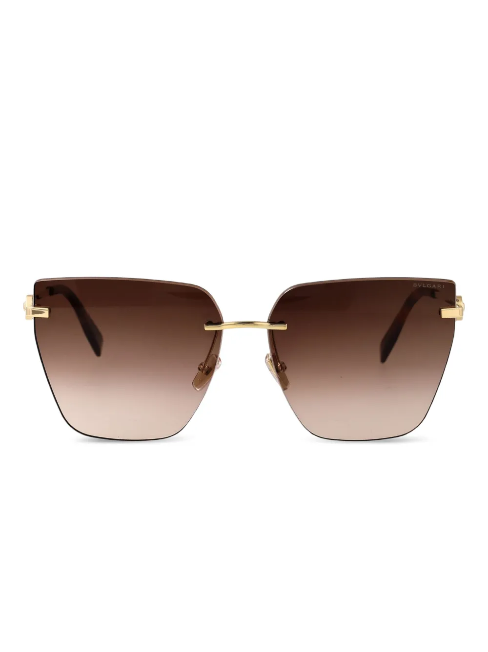 Bvlgari metal geometric sunglasses - Marrone