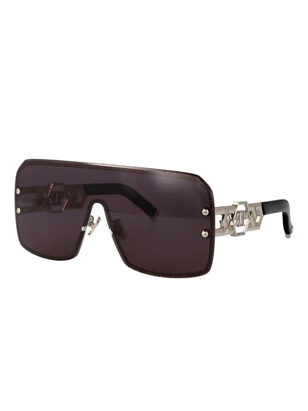 Philipp Plein Eyewear geometric-frame sunglasses - Zwart