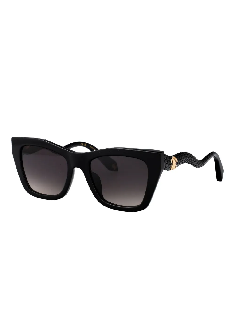 Roberto Cavalli snake-detail cat-eye sunglasses - Zwart