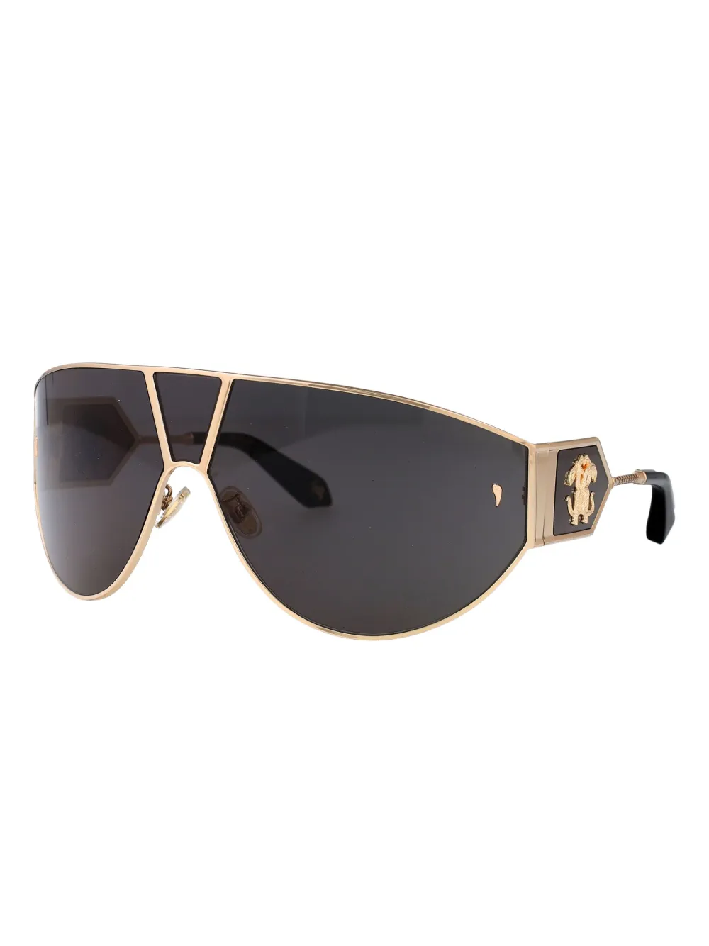 Roberto Cavalli geometric-frame logo sunglasses - Zwart