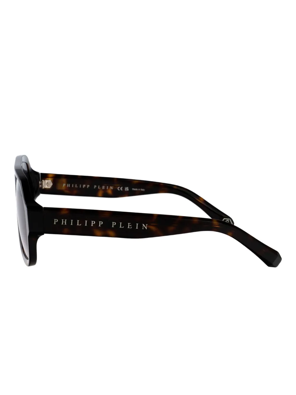 Philipp Plein Eyewear Zonnebril met geometrisch montuur Bruin