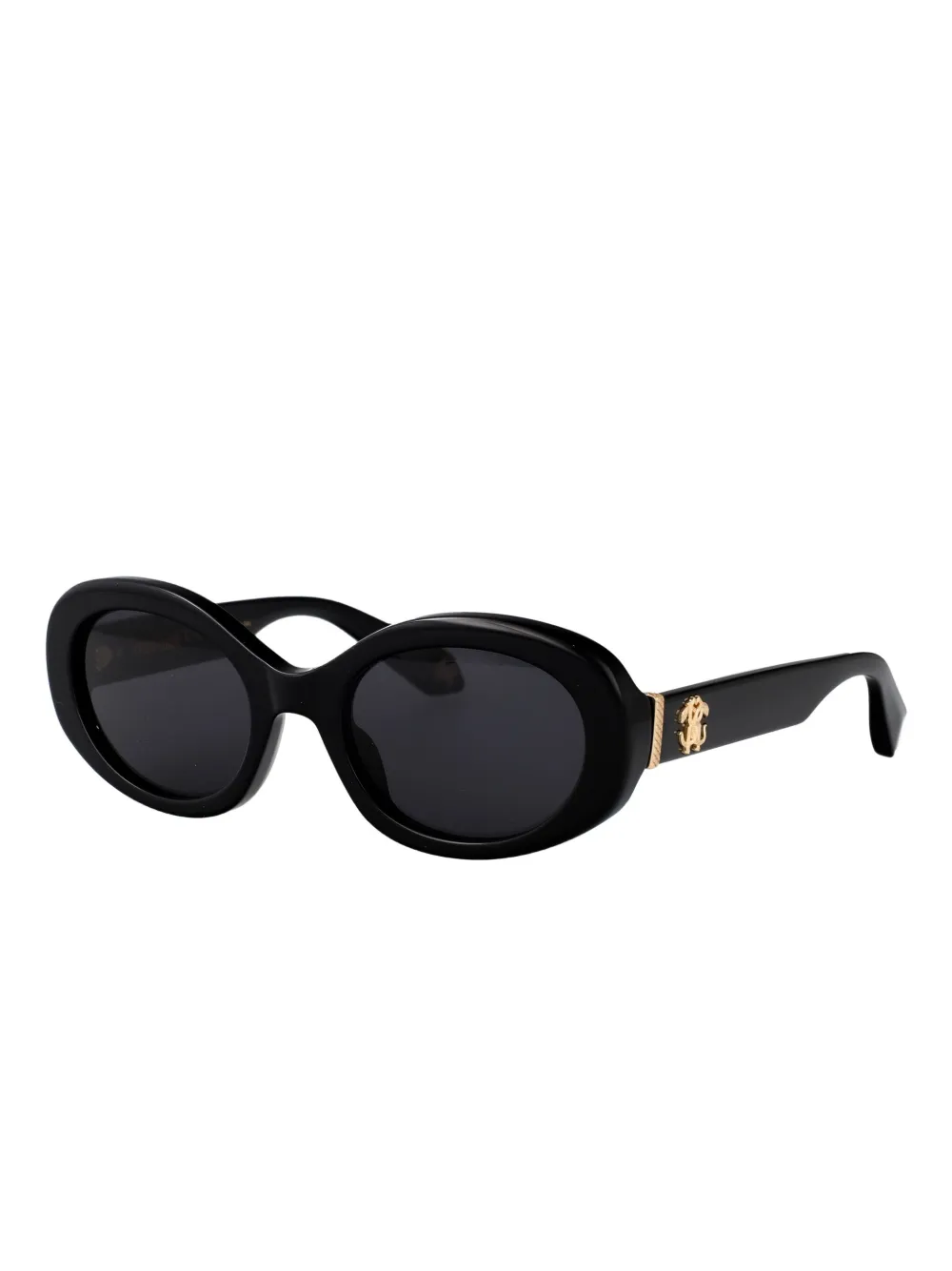 Roberto Cavalli oval-frame logo sunglasses - Zwart