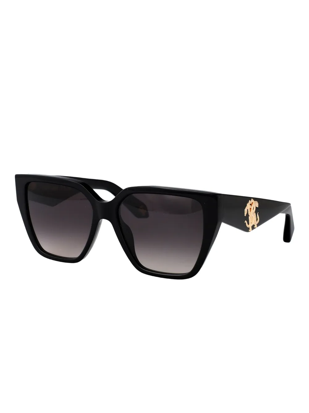 Roberto Cavalli logo-plaque geometric sunglasses - Zwart