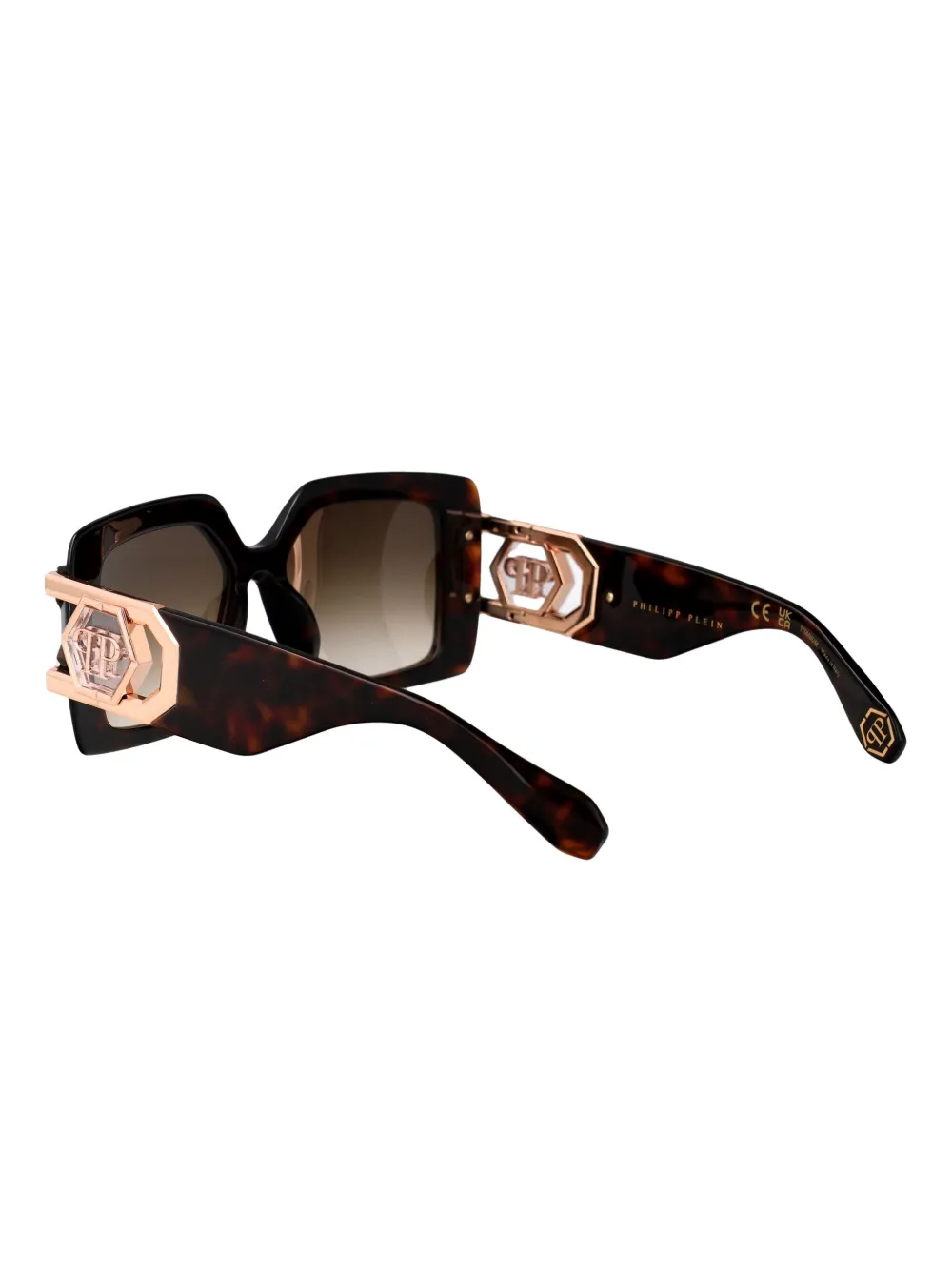 Philipp Plein Eyewear Zonnebril met vierkant montuur Bruin