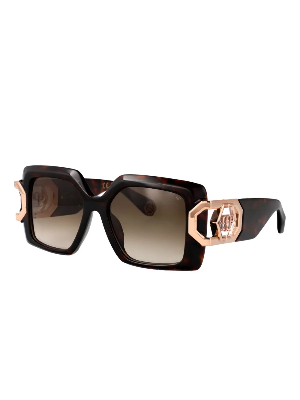 Philipp Plein Eyewear Zonnebril met vierkant montuur Bruin